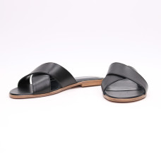 Шльопанці з чорної шкіри Арт. 10-19/112