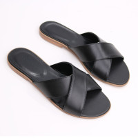 Шльопанці з чорної шкіри Арт. 10-19/112