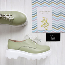 Туфлі зі шкіри відтінку фісташка Арт. 12-29/As23