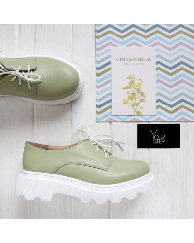 Туфлі зі шкіри відтінку фісташка Арт. 12-29/As23