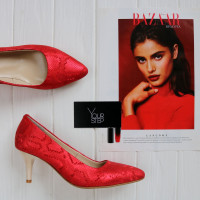 Червоні туфлі-човники на шпильці Арт. 657-1/36