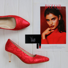 Червоні туфлі-човники на шпильці Арт. 657-1/36