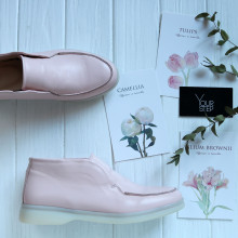 Высокие лоферы из кожи в нежно розовом цвете Арт. 156-4