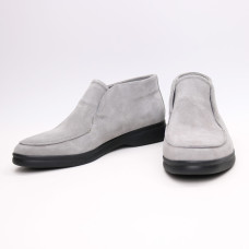 Сірі високі замшеві лофери на чорній підошві Арт. 156-4