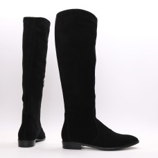 Високі чоботи із чорної замші Арт. 104-5