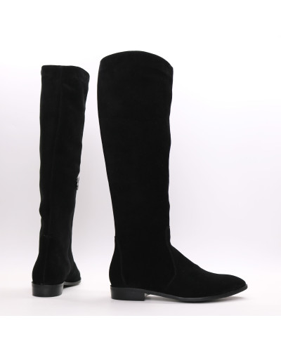 Високі чоботи із чорної замші Арт. 104-5