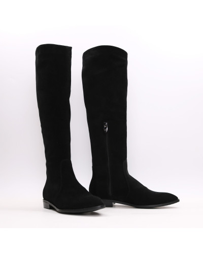 Високі чоботи із чорної замші Арт. 104-5