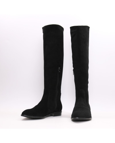 Високі чоботи із чорної замші Арт. 104-5