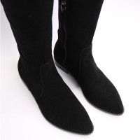 Високі чоботи із чорної замші Арт. 104-5