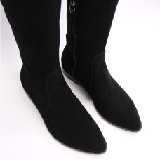 Високі чоботи із чорної замші Арт. 104-5