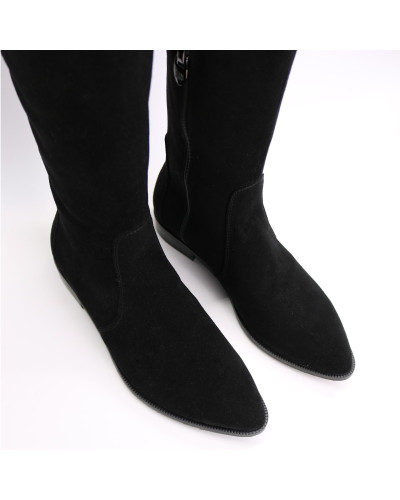 Високі чоботи із чорної замші Арт. 104-5