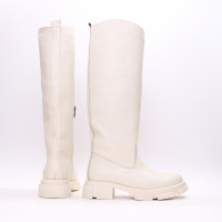 Високі чоботи з бежевої шкіри флотар Арт.12-33/21074