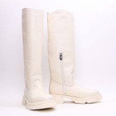 Високі чоботи з бежевої шкіри флотар Арт.12-33/21074