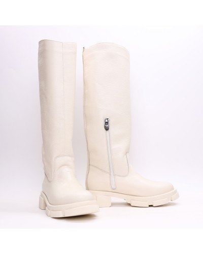 Високі чоботи з бежевої шкіри флотар Арт.12-33/21074