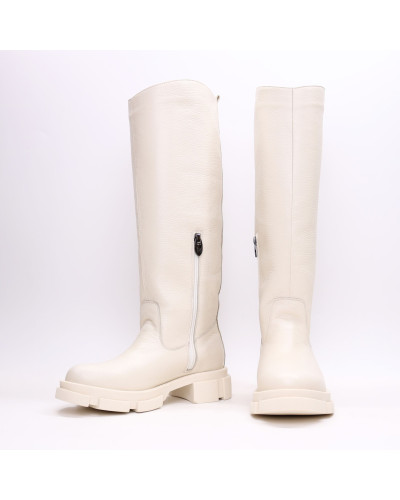 Високі чоботи з бежевої шкіри флотар Арт.12-33/21074