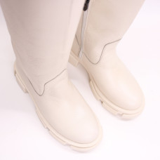 Високі чоботи з бежевої шкіри флотар Арт.12-33/21074