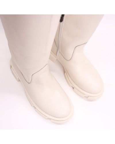 Високі чоботи з бежевої шкіри флотар Арт.12-33/21074