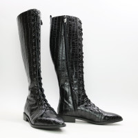 Високі чоботи зі шнурівкою під рептилію Арт. 104-4