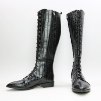 Високі чоботи зі шнурівкою під рептилію Арт. 104-4