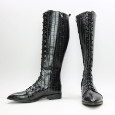 Високі чоботи зі шнурівкою під рептилію Арт. 104-4