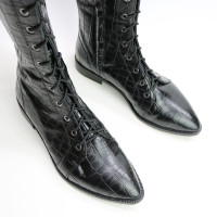 Високі чоботи зі шнурівкою під рептилію Арт. 104-4