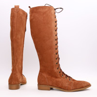 Високі чоботи зі шнурівкою із замші Арт. 104-4