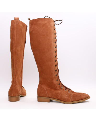 Високі чоботи зі шнурівкою із замші Арт. 104-4