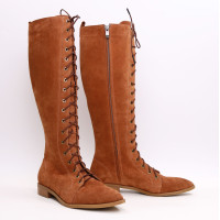 Високі чоботи зі шнурівкою із замші Арт. 104-4