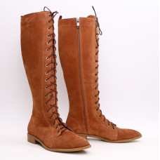 Високі чоботи зі шнурівкою із замші Арт. 104-4