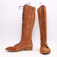 Високі чоботи зі шнурівкою із замші Арт. 104-4