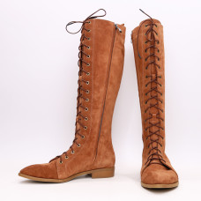 Високі чоботи зі шнурівкою із замші Арт. 104-4