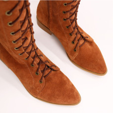 Високі чоботи зі шнурівкою із замші Арт. 104-4