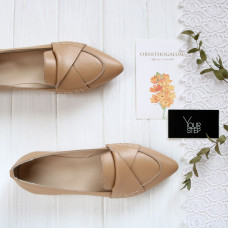 Балетки з карамельної шкіри з гострим носом Арт.: 17-11