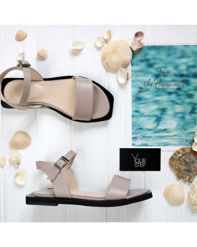 Босоніжки з бежевої шкіри Арт. 10-5/0504