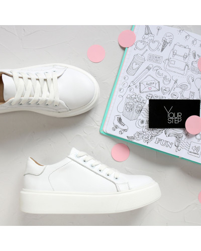 Кеди із білої шкіри Арт. 15-7/Em5