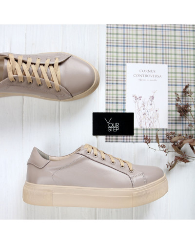 Бежеві шкіряні кеди Арт. 15-7/192