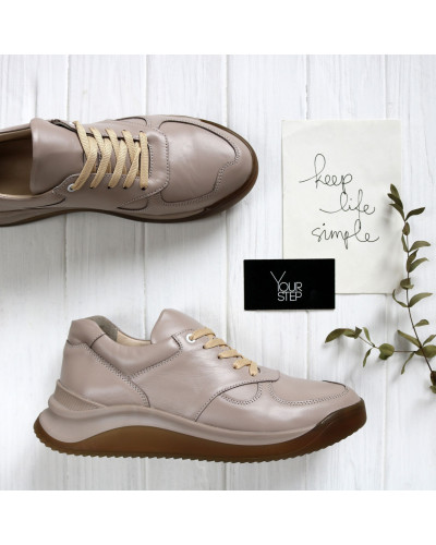 Кросівки з бежевої шкіри Арт. 15-2(Av)