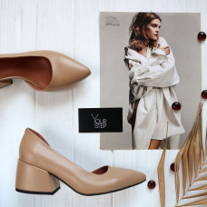 Туфлі-човники з карамельної шкіри Арт. 657-2/w324Ok