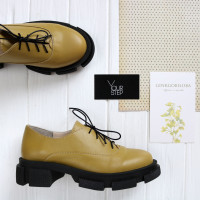 Туфли из кожи цвета оливки Арт. 05-6/21074