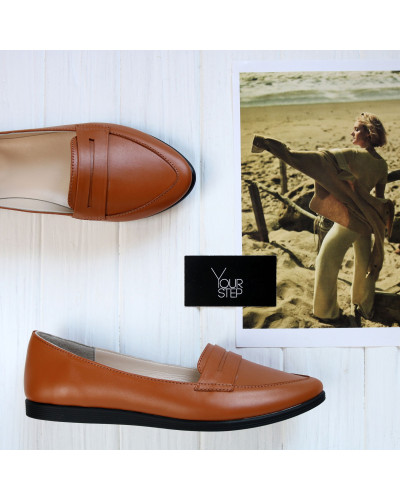 Балетки з рудої шкіри Арт. 16-3VG