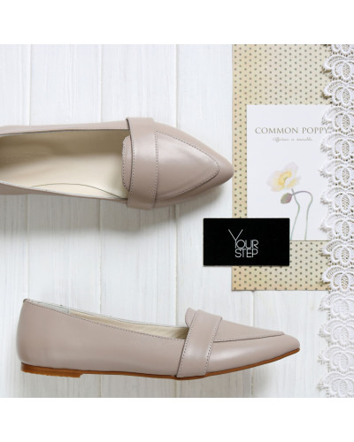 Бежевые балетки с острым носком (Арт. 17-7П)