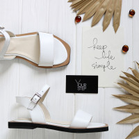 Босоніжки з білої шкіри Арт. 10-5/0504