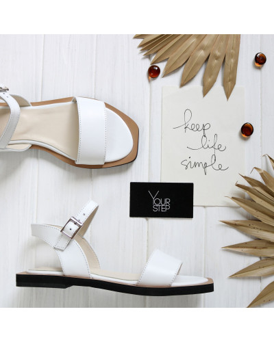 Босоніжки з білої шкіри Арт. 10-5/0504