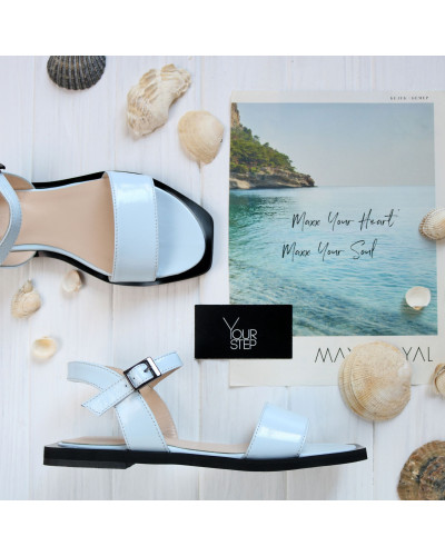 Блакитні лакові босоніжки Арт. 10-5/0504