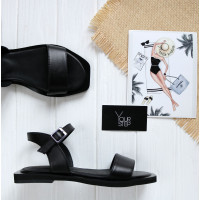 Босоніжки з чорної шкіри Арт. 10-5/0504