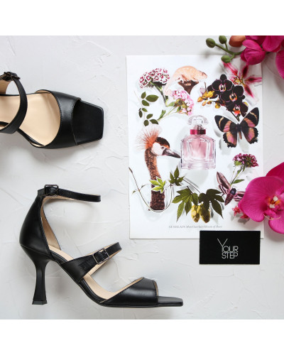 Босоніжки з чорної шкіри Арт. 667-2/8044