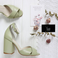 Шкіряні босоніжки на підборах Арт. 95-12/49Ок