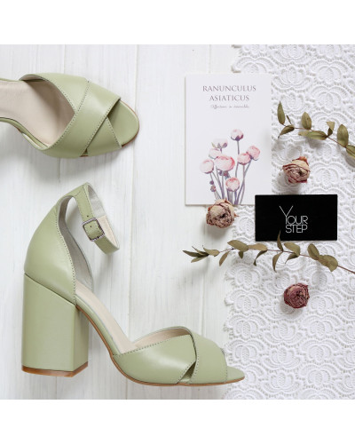 Шкіряні босоніжки на підборах Арт. 95-12/49Ок