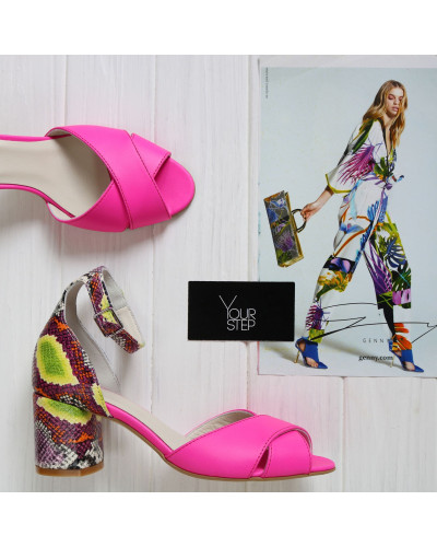 Рожеві босоніжки на підборах Арт. 605-10/45Ок