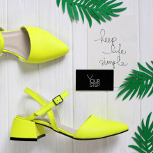 Босоніжки жовтого кольору з гострим носом Арт. 457-11/4057Ок